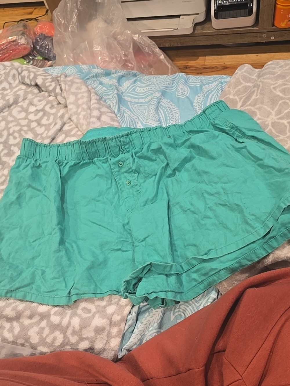 ❤️10/$10 Colsie Teal Elastic Waist Sleep Boxer Shorts